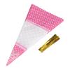 50 Piece Clear Treat Bags, Cone-shaped Treat Popcorn Bags with Twist Ties, 6.69 x 11.81in(Pink) view 1