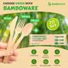 100% Bamboo Utensils - Carbonized Disposable Cutlery Biodegradable and Sanitized - Heavy Duty & Fully Functional (Variety Pack - 360 Pieces) view 2