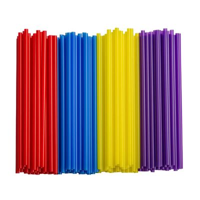 [250 Pack] Disposable Plastic Drinking Straws - 7.75"High - Assorted Colors