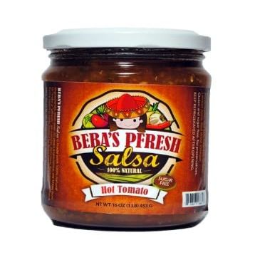 Beba's Pfresh Salsa- Hot Tomato- Authentic Mexican Salsa Made Fresh in Texas, USA- All Natural Local Ingredients - Go Texan Product