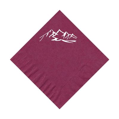 100 2-Ply Cocktail Personalized Napkins with Mountain Logo