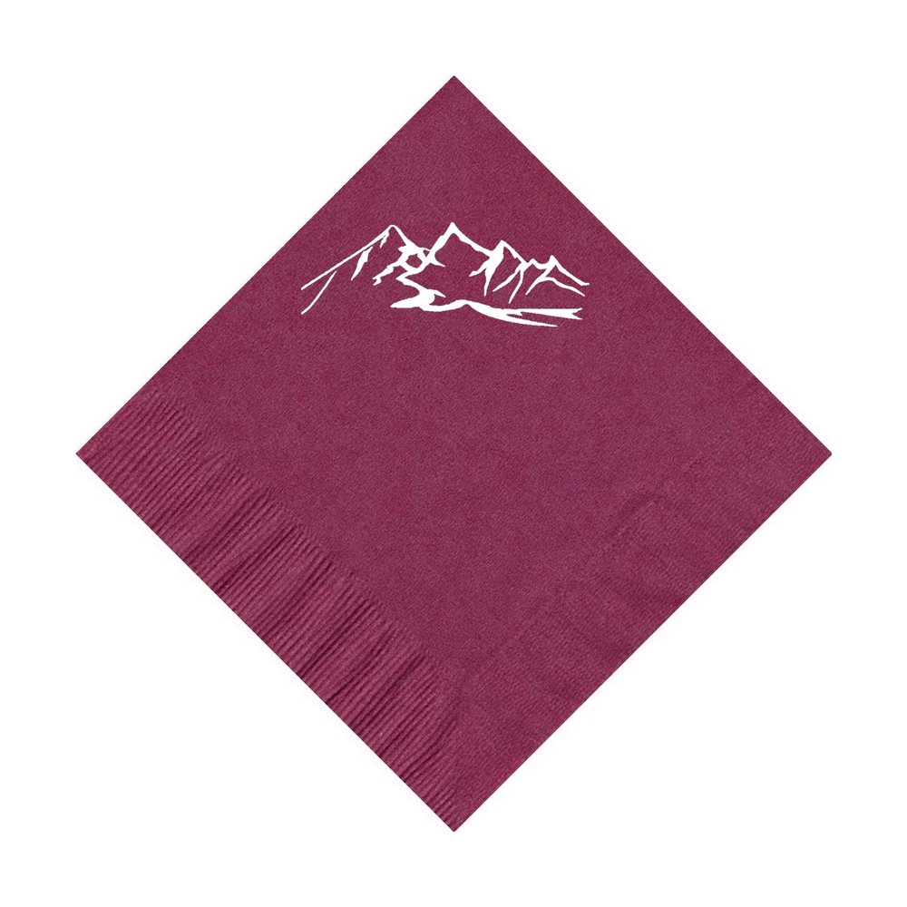 100 2-Ply Cocktail Personalized Napkins with Mountain Logo
