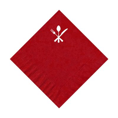 100 2-Ply Cocktail Personalized Napkins with Cutlery Logo