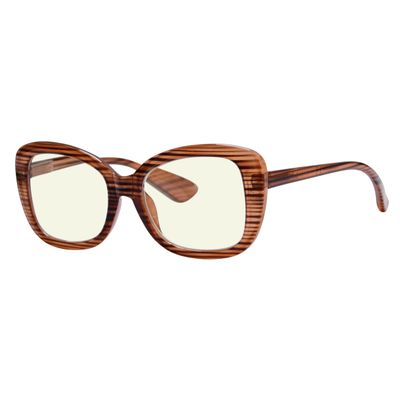 Eyekepper Computer Glasses for Women Oversize Reading Glasses Blue Light Blocking - Brown Stripe +1.00