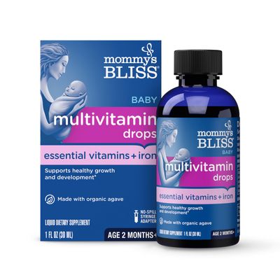 Mommy's Bliss Baby Multivitamin + Iron, Daily Essential Baby Vitamins for Immune Support, Healthy Growth & Bone Development, Age 2 Months+, 30 ml