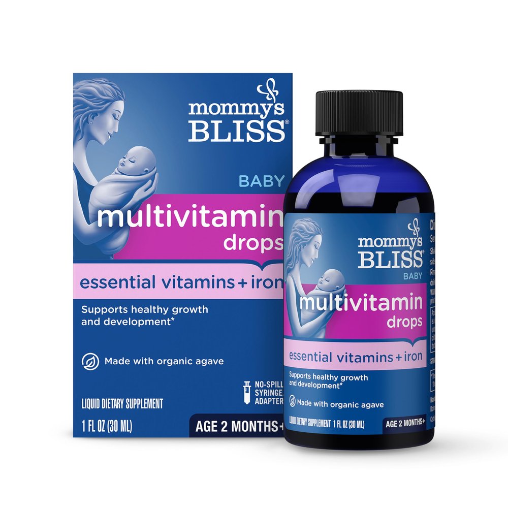 Mommy's Bliss Baby Multivitamin + Iron, Daily Essential Baby Vitamins for Immune Support, Healthy Growth & Bone Development, Age 2 Months+, 30 ml