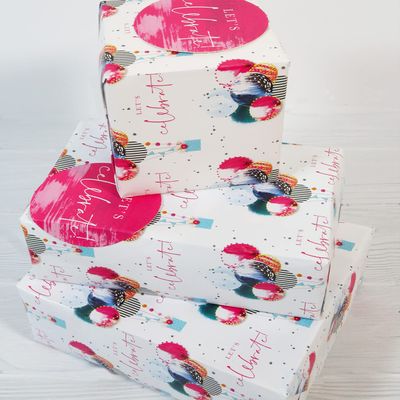 Abacus Cards 12373A"Party Baloons" Gift Wrap Pack with 2 Sheets & 2 Tags, Plastic Free