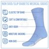 6 Pairs of Cotton Diabetic Non-Slip Tube Crew Socks, Medical Rubber Gripper Bottom Hospital (Fit's Womens Shoe size 7-11) view 4