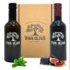 Viva Oliva Two 375ml (12.7oz) Variety Gift Set - Basil Infused Olive Oil & Black Mission Fig Balsamic Vinegar - Premium Quality - 100% Natural view 1