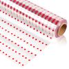 NUOBESTY Red Dots Cellophane Wrap Roll, 1 Pc of 3 Mil Cellophane Treat Bags Clear Red Spotted Flowers Basket Packing Paper Treat Bags- Unfolded Width 32 inch x 100 view 1