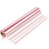 NUOBESTY Red Dots Cellophane Wrap Roll, 1 Pc of 3 Mil Cellophane Treat Bags Clear Red Spotted Flowers Basket Packing Paper Treat Bags- Unfolded Width 32 inch x 100 view 3