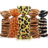 120 Pieces Jungle Animal Treat Bags, Wild Giraffe Cheetah Zebra Tiger Print Cellophane Plastic Candy Bags with 100 Silver Twist Ties for Jungle Safari Zoo Birthday Party Supplies view 1