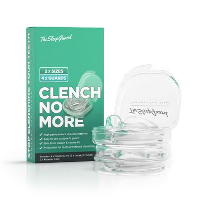 TheSleepGuard Mouth Guard for Clenching Teeth at Night [Pack of 4, Small & Large Sizes]  Custom Night Guards for Teeth Grinding  Nighttime Protection During Sleep for Men and Women