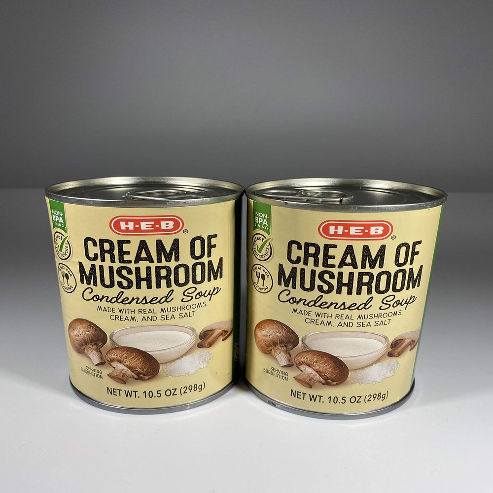 HEB Cream of Mushroom Condensed Soup 10.5 oz (298g) Pack of 2
