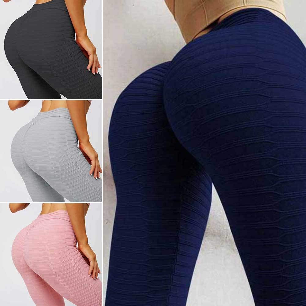 Angelastore High Waist Sports Running Fitness Fashion Yoga Pants (White, L)