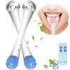 2PCS Tongue Scrapers, Reduce Bad Breath Tongue Cleaner, BPA Free, Get Rid of White Tongue, Dentist Rcommends Tongue Brushes view 1