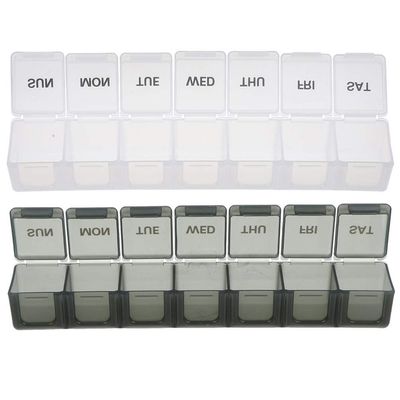 2pcs Portable Day Medicine Organizer Multi-Compartment Storage Case Slim Design for and Medications for Travel and Daily Use