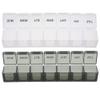 2pcs Portable Day Medicine Organizer Multi-Compartment Storage Case Slim Design for and Medications for Travel and Daily Use view 1