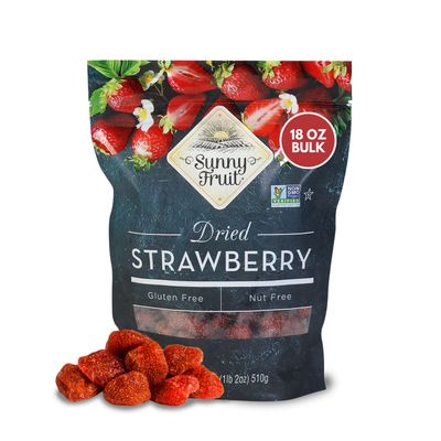 Sunny Fruit Soft-Dried Strawberries, 18 Ounce Bulk Bag | Dried Fruit with Added Sugar | Great Berries for Baking, Snacking, Smoothies, Charcuterie | NON-GMO, GLUTEN-FREE, NUT-FREE, KOSHER