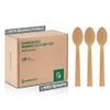 100% Bamboo Utensils - Carbonized Disposable Cutlery Biodegradable and Sanitized - Heavy Duty & Fully Functional (Spoon - 400 Pieces) view 1
