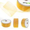 Knitial Gold Organza Ribbon 1-1/2" x 50 Yard Sheer Ribbon for Gift Wrapping Hair Bows, Decorations, Flower Arranging view 2