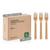 100% Bamboo Utensils - Carbonized Disposable Cutlery Biodegradable and Sanitized - Heavy Duty & Fully Functional (Fork - 400 Pieces) view 1