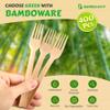 100% Bamboo Utensils - Carbonized Disposable Cutlery Biodegradable and Sanitized - Heavy Duty & Fully Functional (Fork - 400 Pieces) view 2