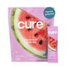 Cure Hydration | Plant-Based Electrolyte Drink Mix | No Added Sugar | FSA-HSA | Dehydration Relief Powder Made with Coconut Water | Non-GMO | Vegan | Pouch of 14 Packets - Watermelon view 1