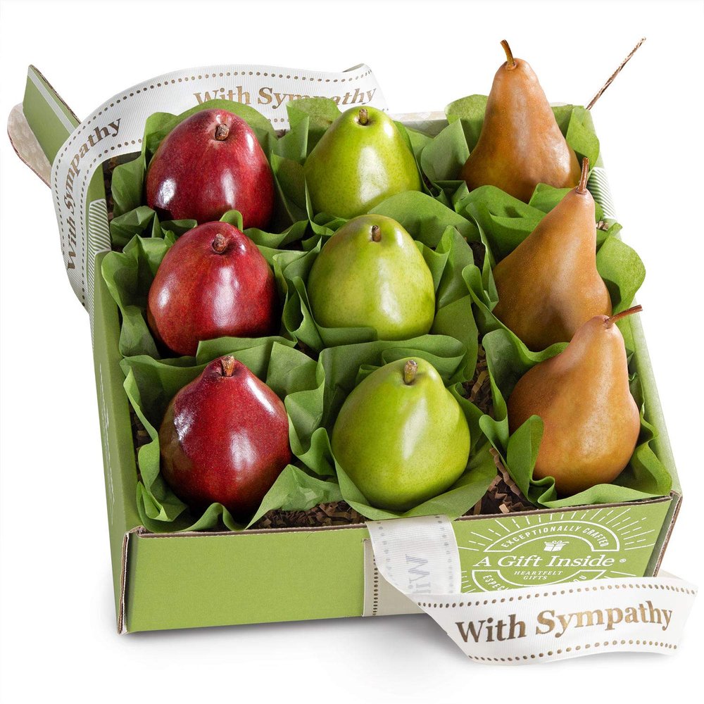 A Gift Inside Pears to Compare Sympathy Fruit Gift