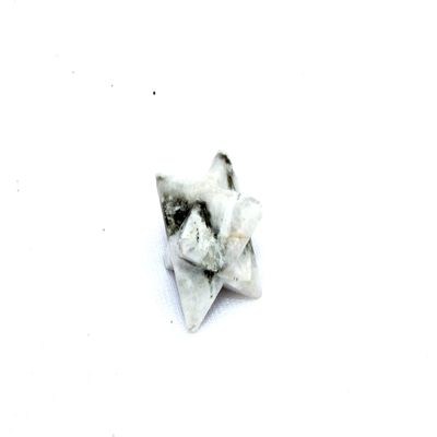 Jet Authentic 1 inch Gemstone Merkaba Inspiration Ying Yang Perfection Irritation Desires Purification (Rainbow Moonstone)