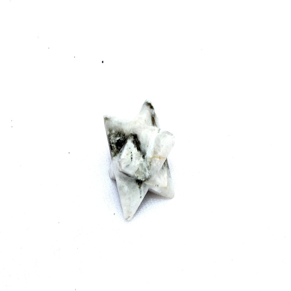Jet Authentic 1 inch Gemstone Merkaba Inspiration Ying Yang Perfection Irritation Desires Purification (Rainbow Moonstone)