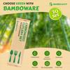 100% Bamboo Utensils - Carbonized Disposable Cutlery Biodegradable and Sanitized - Heavy Duty & Fully Functional (Traveler Set - 150 Pieces (50 Sets)) view 2