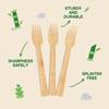 100% Bamboo Utensils - Carbonized Disposable Cutlery Biodegradable and Sanitized - Heavy Duty & Fully Functional (Traveler Set - 150 Pieces (50 Sets)) view 4