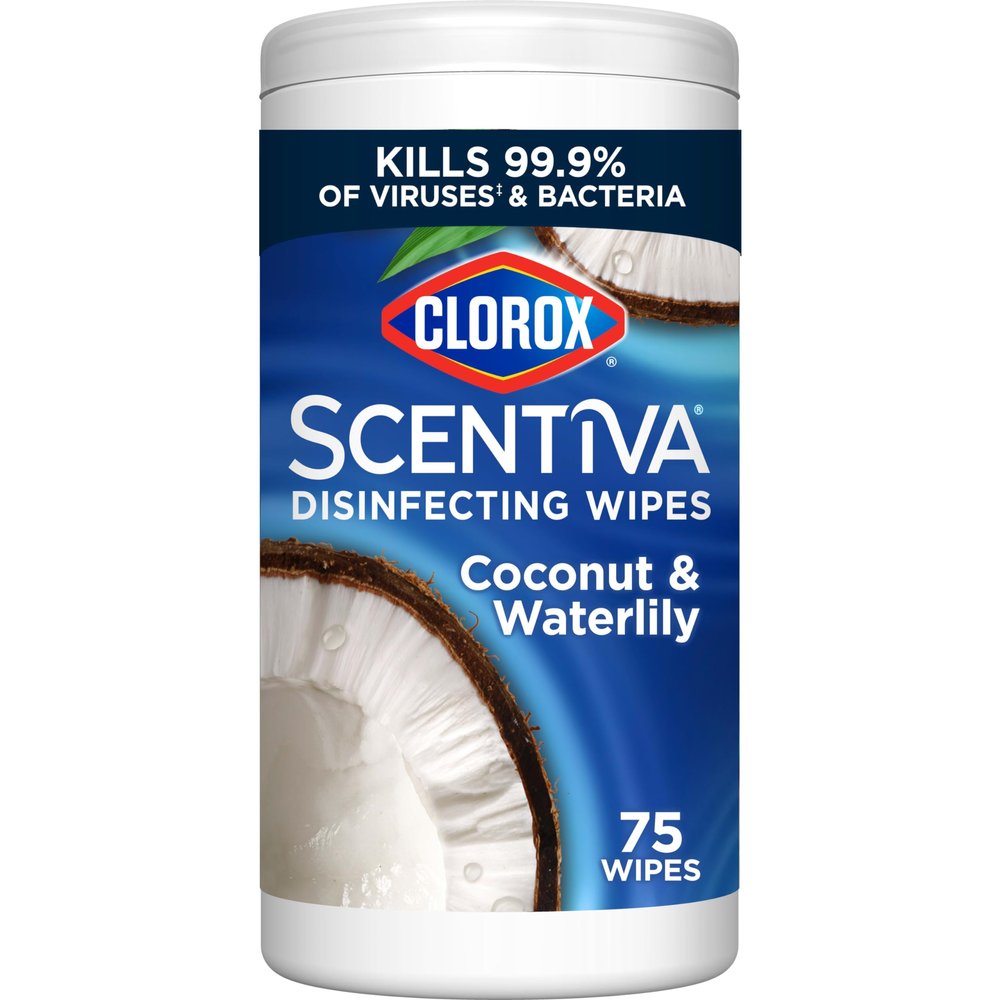 CLOROX Scentiva Disinfecting Wipes, Coconut and Waterlily, 75 Count (Package May Vary)