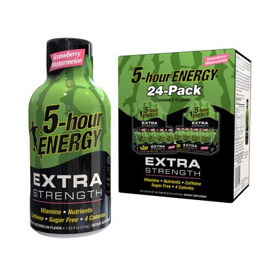 Nill 5-Hour Energy Shot, Extra Strength, Strawberry Watermelon (1.93 oz, 24 pk.)