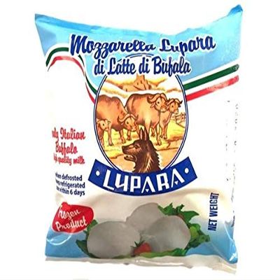 4 Pack, Frozen Buffalo Mozzarella, Ships Frozen may arrive partially thawed, Mozzarella di Bufala, Made with 100% Water Bufallo Milk, Product of Italy, 4 x 320 g (16 balls x 20 g per bag) Lupara
