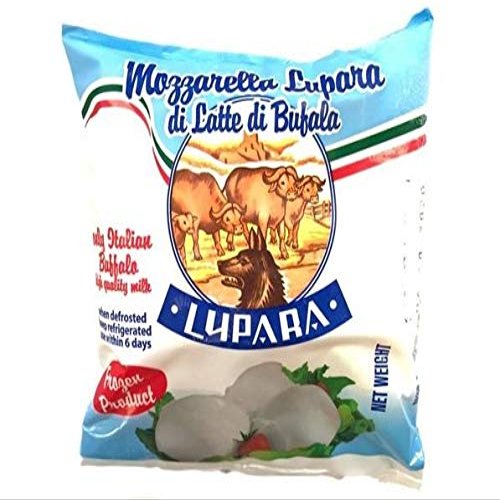 4 Pack, Frozen Buffalo Mozzarella, Ships Frozen may arrive partially thawed, Mozzarella di Bufala, Made with 100% Water Bufallo Milk, Product of Italy, 4 x 320 g (16 balls x 20 g per bag) Lupara