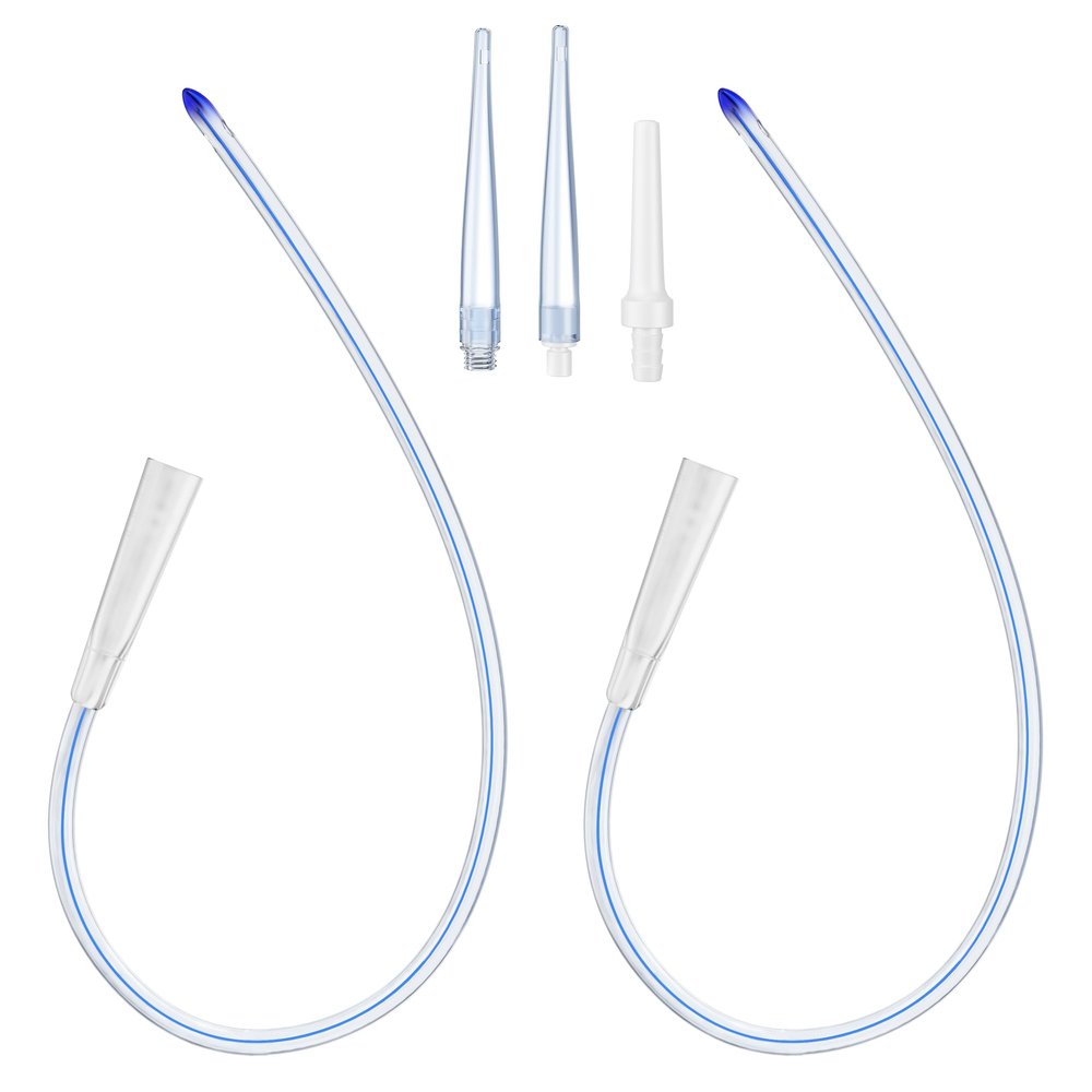 2Pcs 16 Inch Soft Silicone Enema Colon Tube Tip Kit Fit into Enema Tubing for Coffee Enema Higher Colon Cleansing Gerson Therapy Enema Replacement Nozzle Anal Rectal Cleaner Catheter Hose