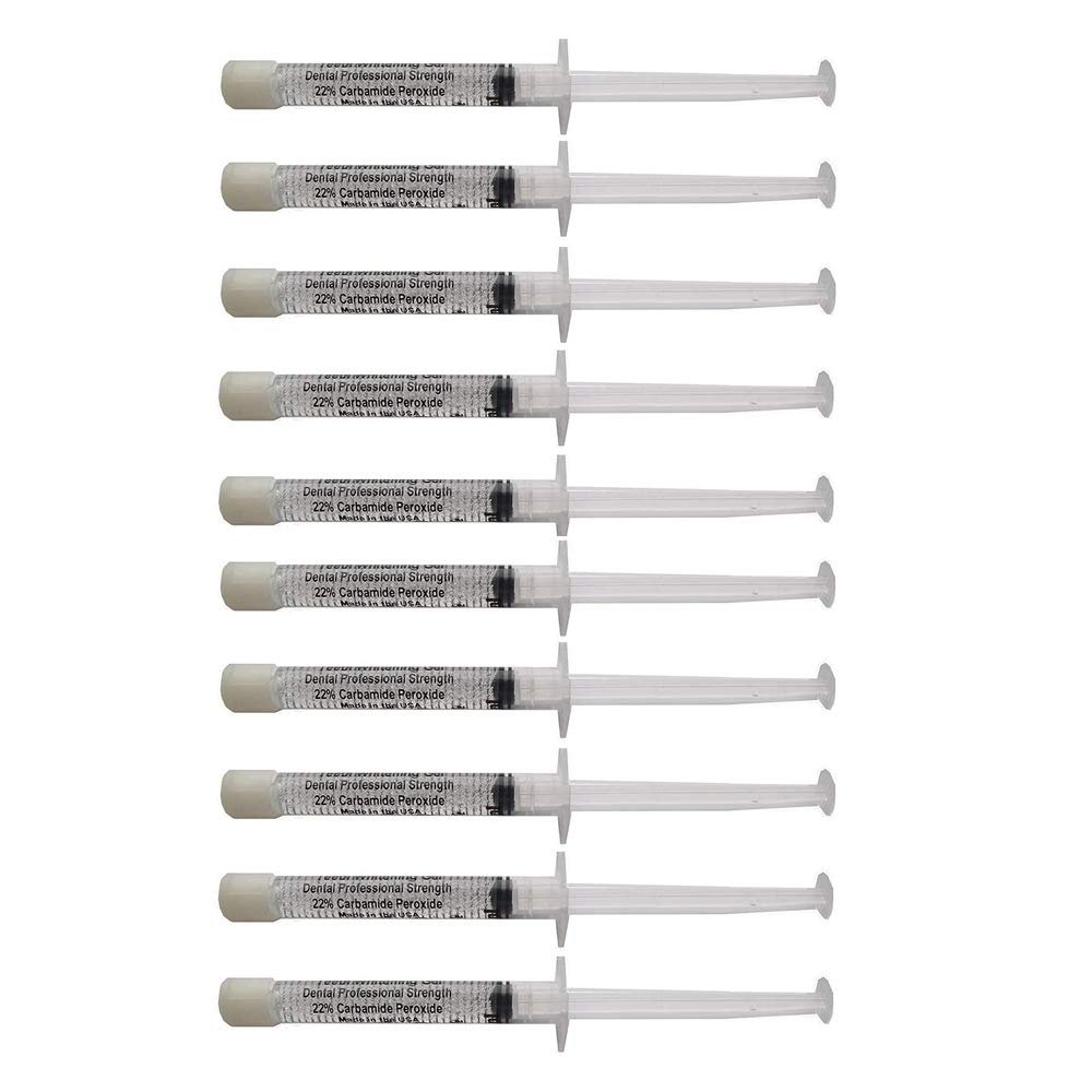 Teeth Whitening Gel Syringe Dispensers 22% Carbamide Peroxide, Tooth Bleaching Gel Multiple Quantities Available (3 ml, 10)