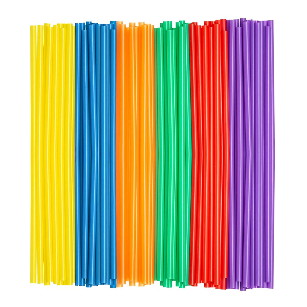 Comfy Package 10.02-Inch Long Plastic Straws [500 Count] Disposable Drinking Straws for Cold Beverages, Parties & Events - Assorted Colors
