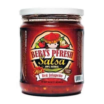 Beba's Pfresh Salsa- Red Jalapeno- Authentic Mexican Salsa Made Fresh in Texas, USA- All Natural Local Ingredients - Go Texan Product