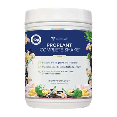 Gundry MD Pro Plant Complete Shake High-Fiber Plant Protein Blend, 20 Servings (Vanilla)