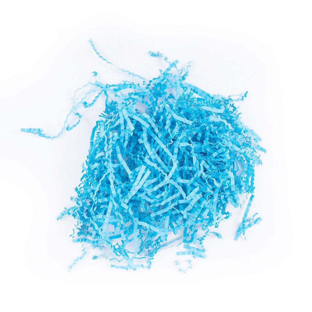 Simply Elegant Crinkle Cut Paper Shred Filler (Blue) 8 oz Bag (1/2 LB) for Gift Wrapping, Gift Bag Filling, Basket Filling, Vase Filling and DIY crafts