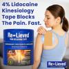 4% Lidocaine Maximum Strength Pain Relief Kinesiology Tape - Relieves Back, Joints and Muscle Pains - Superior Sticking, Aluminum-Free Water Resistant, and USA Made - 2" x 10" Strips view 2