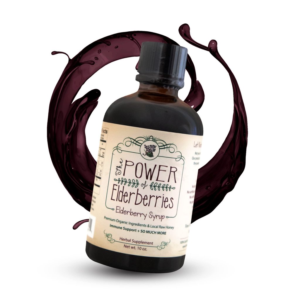 The POWER of Elderberries Elderberry Syrup 10 oz | Handcrafted Sambucus Elderberry Liquid with Raw Honey | No Refined Sugar or Preservatives | Family Wellness Support