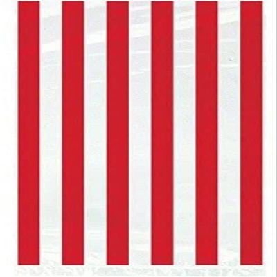 Amscan Candy Cane Striped Cello Bag with Twist Tie - 11 1/2" H x 5" W x 3 1/4" D | Red - Pack of 20