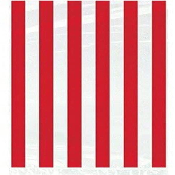 Amscan Candy Cane Striped Cello Bag with Twist Tie - 11 1/2" H x 5" W x 3 1/4" D | Red - Pack of 20