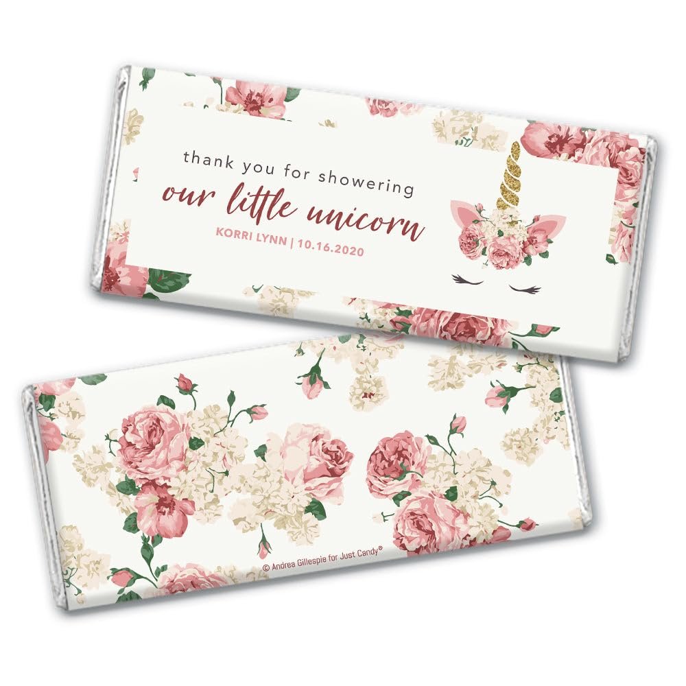 12ct Baby Shower Candy Favors Personalized Chocolate Bars (12 Pack) - Unicorn