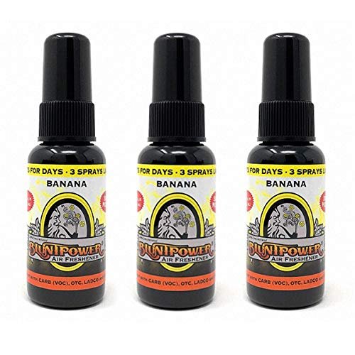 BluntPower (Banana, 3 Pack) Concentrated Air Freshener - Premium Oil Based Air Freshener Spray For Home and Car - Long-Lasting Bathroom Spray, Car Freshener, & Odor Eliminator Spray