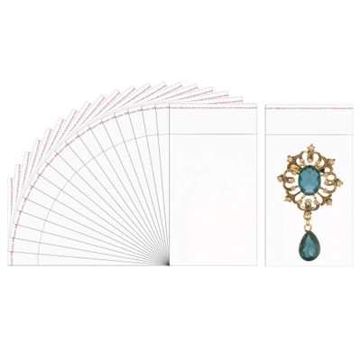 200pcs 2x3 Clear Cellophane Bags 1mil Self Adhesive Cello Bags Tiny OPP Poly Glassine Pouches for Jewelry Earrings Candies Candle Coins Beads